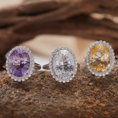 S925 Sterling Silver 18K Gold Natural Gemstone Ring, Free Adjustable Size Finger Ring S925 Sterling Silver 18K Gold Natural Gemstone Ring, Free Adjustable Size Finger Ring